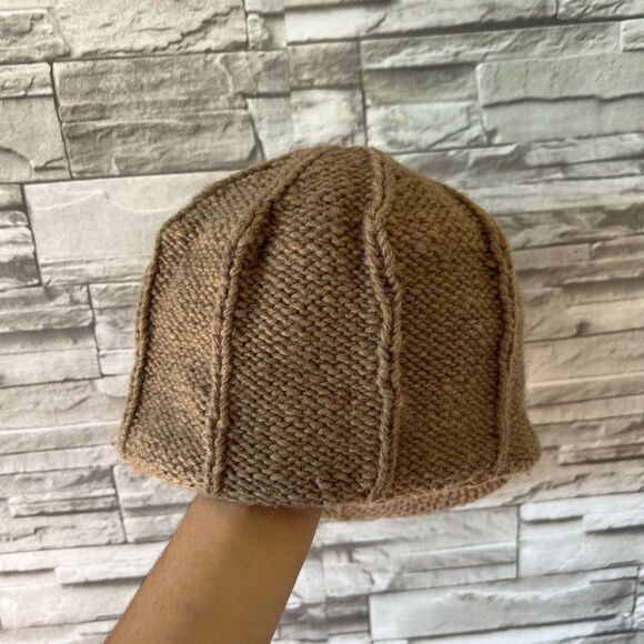 Nirvanna Designs || Women’s Handmade 100% Wool Brown Black Beanie Winter Hat - Picture 3 of 4